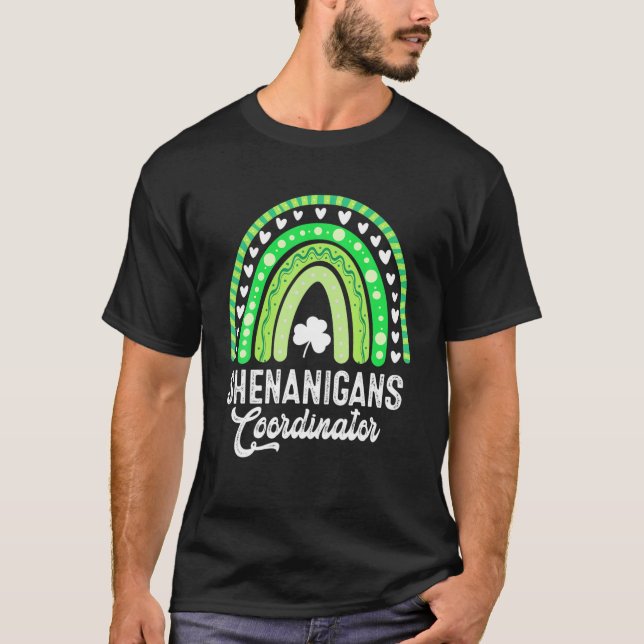 Camiseta Coordenador Shenanigans Boho Rainbow St Patricks D (Frente)