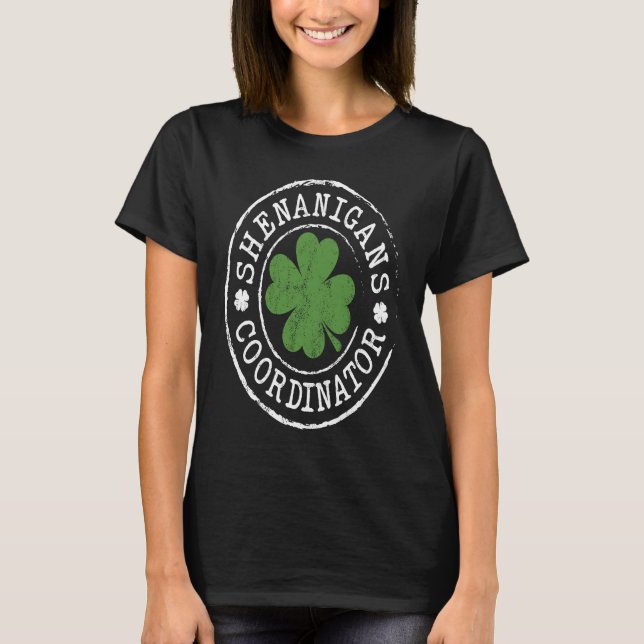 Camiseta Coordenador Shenanigans Lucky Shamrock St Patricks (Frente)