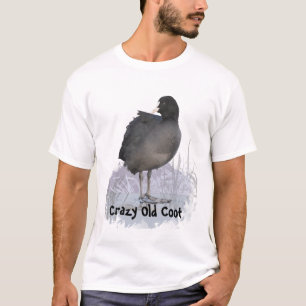 Camiseta Coot Velho Louco com Arte de Pássaro