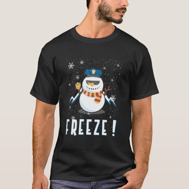 Camiseta Cop Snow Freeze Police Navidad Police Police Offic (Frente)