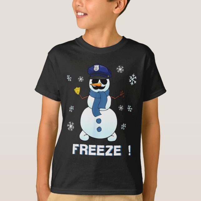 Camiseta Cop Snowman Shirt Ze Christmas Party Gift Xmas  (Frente)