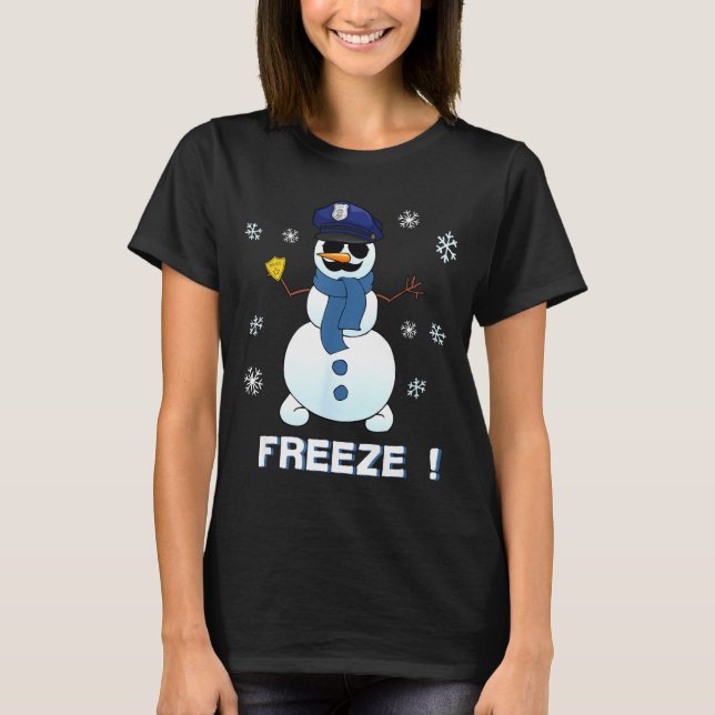 Camiseta Cop Snowman Shirt Ze Christmas Party Gift Xmas  (Frente)