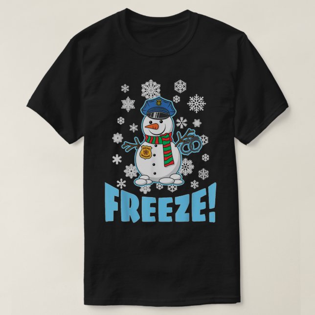 Camiseta Cop Snowman Ugly Christmas For Men Women Funny Hol (Frente do Design)