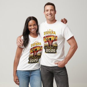 Camiseta Copa do Mundo 2026 Fãs espanhóis design retrô