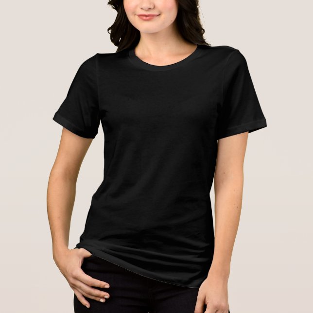 Camiseta-copa-do-pescoço de três blendas de mulher (Frente)