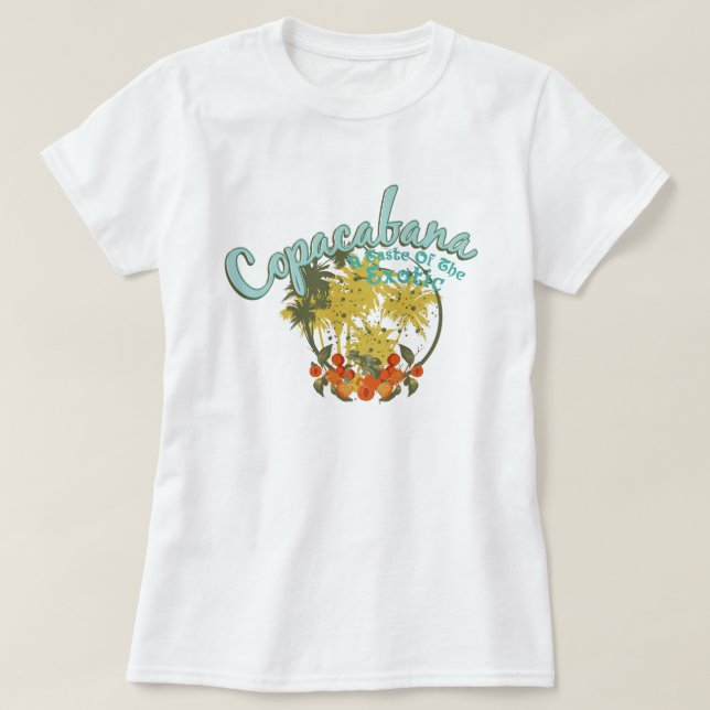 Camiseta Copacabana, feminino | Retro | Vintage | Obscuro (Frente do Design)