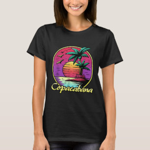 Camiseta Copacabana. Palm Sunset 80. Verão de praia tropica