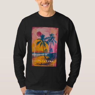 Camiseta Copacabana Rio de Janeiro Brasil Retro Beach Sunse