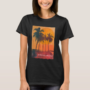 Camiseta Copacabana Rio de Janeiro Brasil Retro Beach Sunse