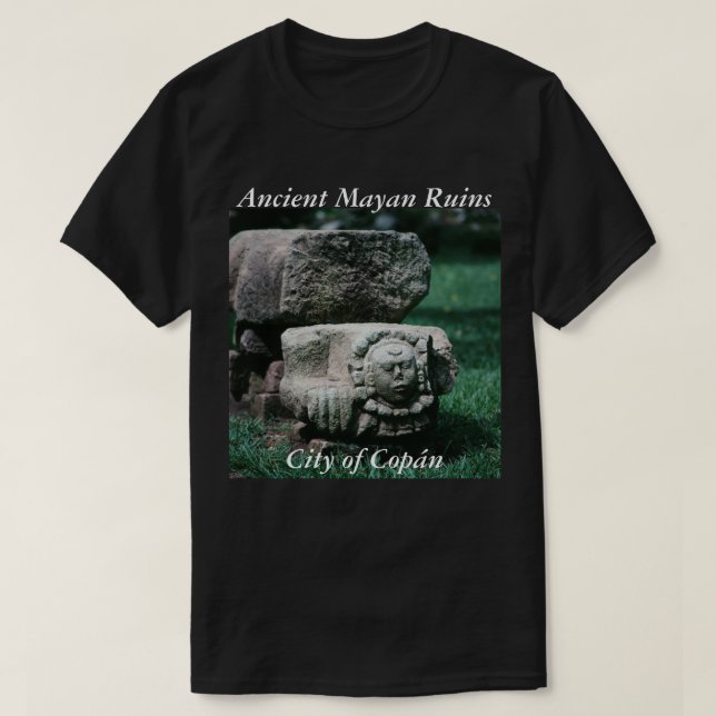 Camiseta Copan Ancient Ruins Estatutos Cidade Cultura Maião (Frente do Design)