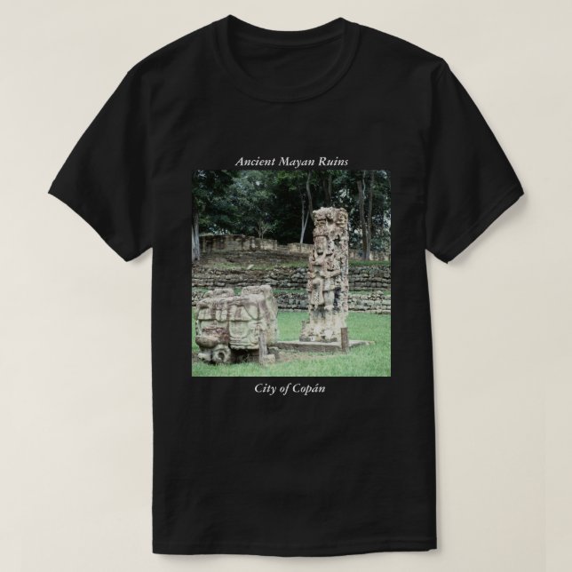 Camiseta Copan da antiga cultura maia ruína a classe das Ho (Frente do Design)