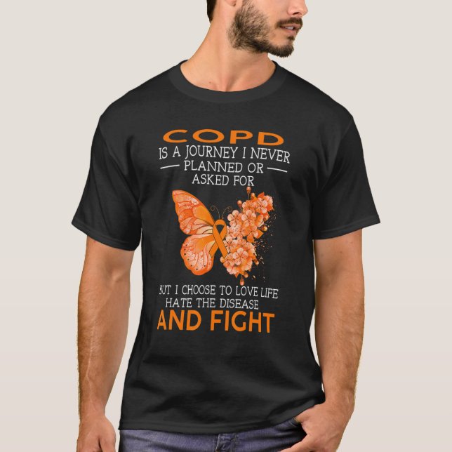Camiseta Copd É Uma Viagem Que Nunca Planejei Borboleta (Frente)