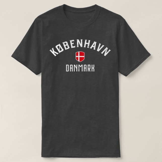Camiseta Copenhaga Dinamarca Bandeira dinamarquesa Kobenhav (Frente do Design)