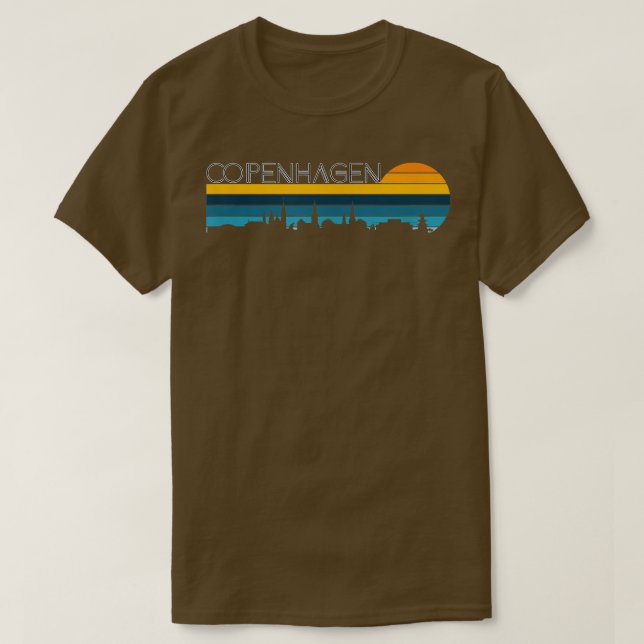 Camiseta Copenhaga SkylineVintage Retro Sunset Kopenhagen (Frente do Design)
