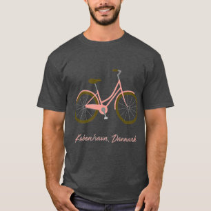 Camiseta Copenhagen Denmark rosa Design de bicicleta dinama