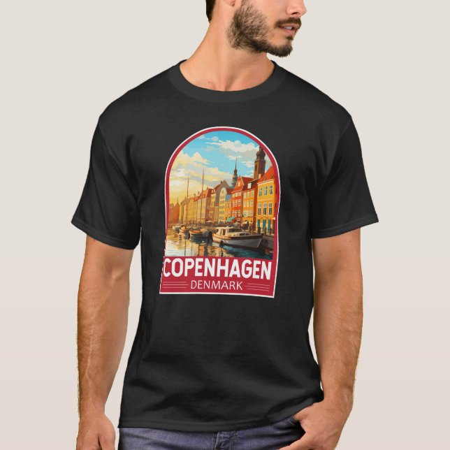 Camiseta Copenhagen Denmark Viagem Art Vintage (Frente)