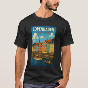 Camiseta Copenhague Dinamarca Impressão de Arte de Viagem V