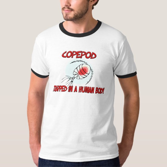 Camiseta Copepod prendido em um corpo humano (Frente)