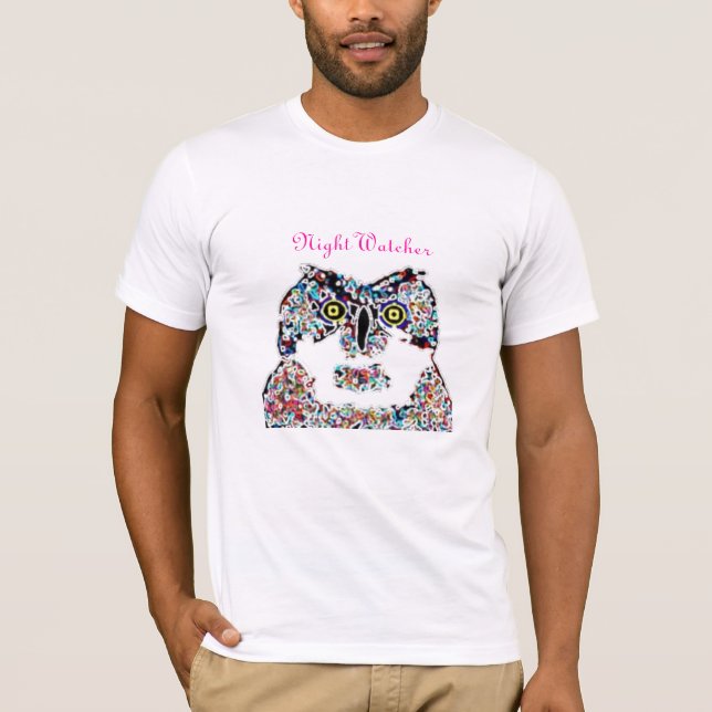 Camiseta cópia da coruja, observador da noite (Frente)