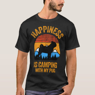 Camiseta Cópia de Felicidade é Acampar Com Meu Pug