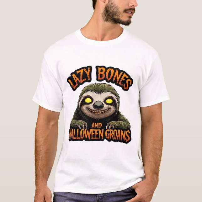 Camiseta Cópia de Lazy Bones e Gemidos de Halloween - Pregu (Frente)