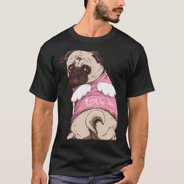 Camiseta Cópia de Pug Anjo Fofo (Frente)