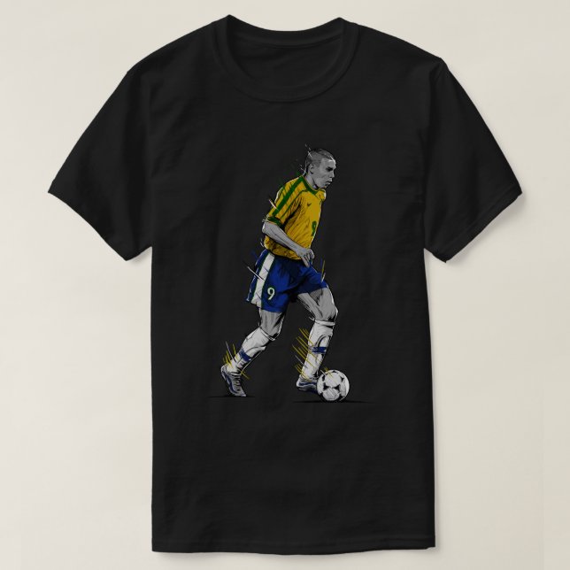 Camiseta Cópia de T-Shirt Clássica do Fenômeno Ronaldo R9 (Frente do Design)