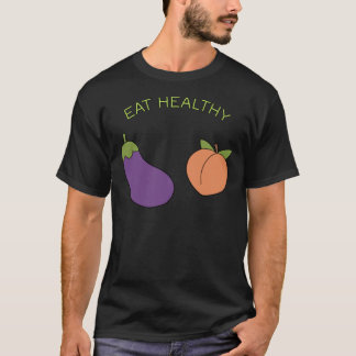 Camiseta Cópia de T-Shirt de EggPlant e Peach