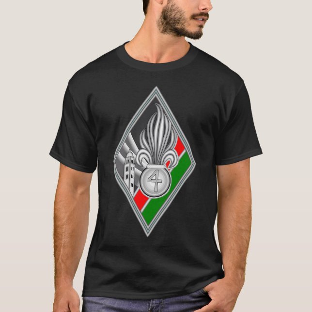 Camiseta Cópia do 4º Regimento Estrangeiro Francês - 4e RÃ© (Frente)