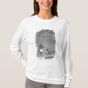 Camiseta Cópia do alivio pintado egípcio que descreve a