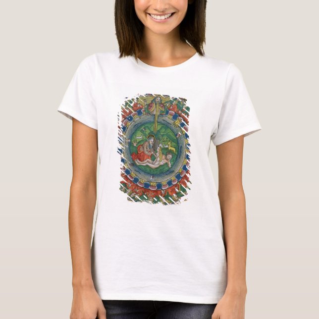 Camiseta Cópia do Genesis de Facsimile 2:22 Deus criou Eva, (Frente)