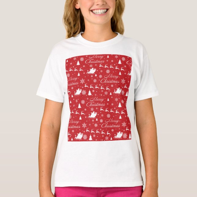 Camiseta Cópia do padrão de Natal 2 (Frente)