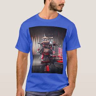 Camiseta Cópia Gráfica T-Shirt CiberPunk Japonês Samurai