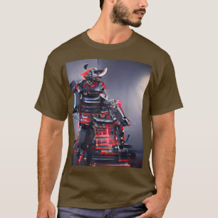 Camiseta Cópia Gráfica T-Shirt CiberPunk Japonês Samurai