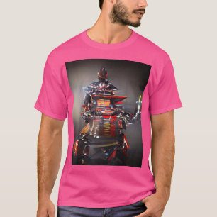 Camiseta Cópia Gráfica T-Shirt CiberPunk Japonês Samurai
