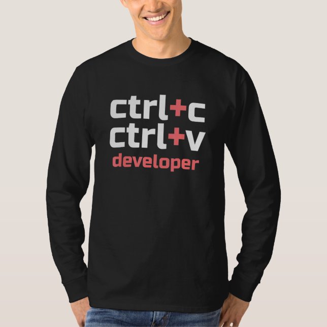 Camiseta Copiar Colar Desenvolvedor Ctrl C Ctrl V Coder (Frente)