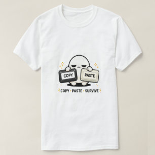 Camiseta Copiar Colar Sobreviver - Engraçado Tecnologia Cod
