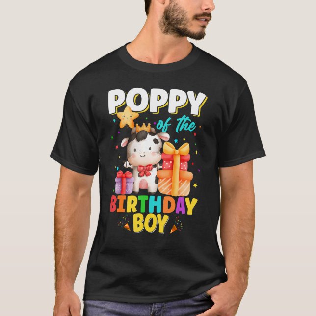 Camiseta Cópias Da Família Birthday Boy Cow Farm (Frente)