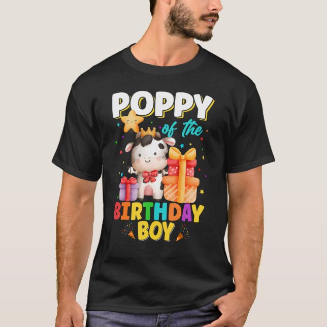 Camiseta Cópias Da Família Birthday Boy Cow Farm (Frente)