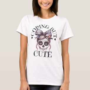 Camiseta Coping Mas Fofo Crânio Açucarado Gráfico Feminino