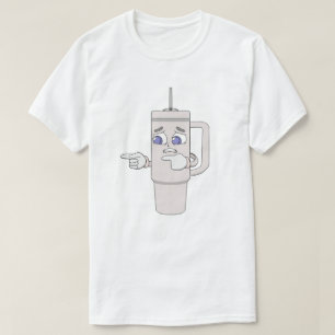 Camiseta Copo Agitado Preocupado Mascote Ansioso