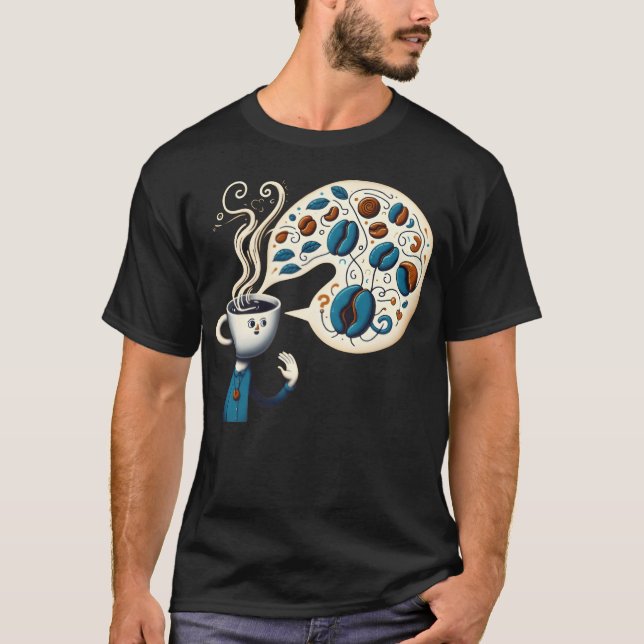 Camiseta Copo de Café Excêntrico Headee Arte Divertida (Frente)