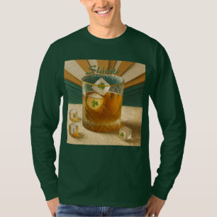 Camiseta Copo de uísque irlandês Shamrock Ice "Sláinte!"