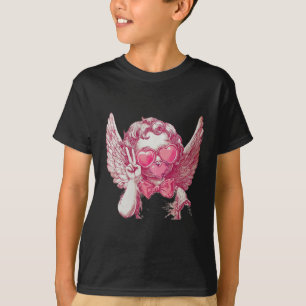 Camiseta Copo Retro Cupido do Dia dos Namorados Soprar Bolh