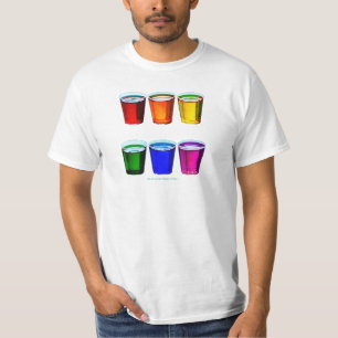 Camiseta Copos de shot da SlipperyJoe seis xícaras disposta