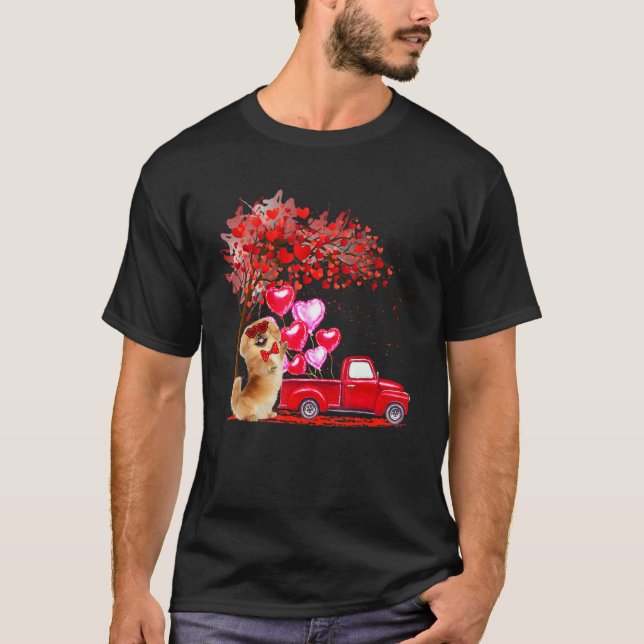 Camiseta Copos Sunitas Pekingeses Corações Pickup Truck Cou (Frente)