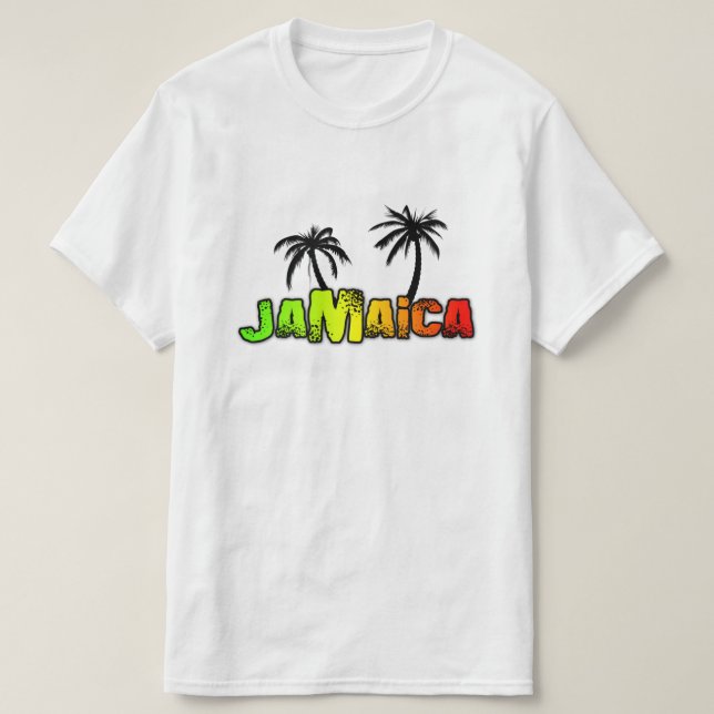 Camiseta coqueiros da Jamaica (Frente do Design)