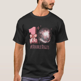 Camiseta Coquete de Dígitos Duplos de Bola Disco de 10º Ani
