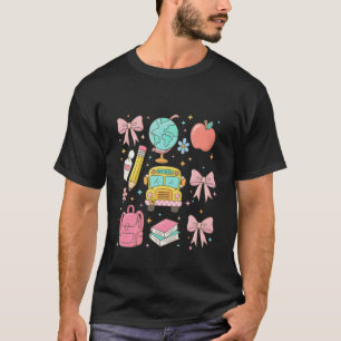 Camiseta Coquete de Volta à Escola Lápis de Laço Autobus Es