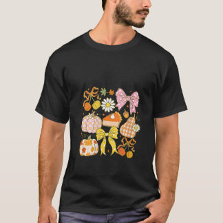 Camiseta Coquete Floral Feminino Laço Abóbora Temporada Out